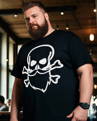 Skull and Beard Pocket Men's Plus Size Short Sleeve T-Shirt