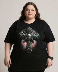 Skull and Cross Women's Plus Size T-shirts