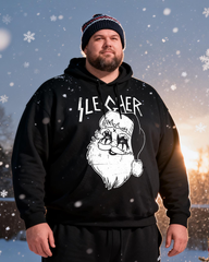 Sleigher Black Metal Santa Clause Men's Big & Tall Hoodie