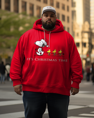 Men's Snoopy It's Chrismas Time Plus Size Hoodie