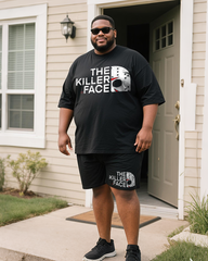 THE KILLER FACE Men's Plus Size T-Shirt & Shorts Suit