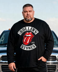 THE ROLLING STONES Men's Big & Tall Long Sleeve Cotton T-Shirt