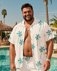 Hawaiian Vacation Style Men's Plus Size Pockets Shirt Shorts Suit