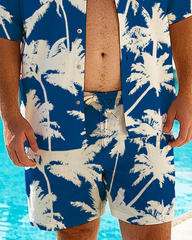 Hawaiian Vacation Style Men's Plus Size Pockets Shirt Shorts Suit