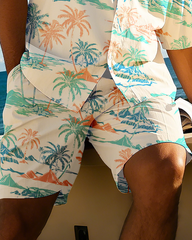 Hawaiian Vacation Style Men's Plus Size Pockets Shirt Shorts Suit