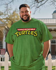 TMNT Men's Plus Size T-Shirt & Shorts Suit