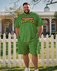 TMNT Men's Plus Size T-Shirt & Shorts Suit