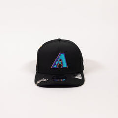 NEW ERA EXCLUSIVE A-FRAME BLACK ARIZONA DIAMONDBACKS SNAPBACK W/ 2001 WORLD CHAMPIONS SIDE PATCH