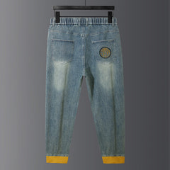 Plus Size Men's Thin Vintage Yellow Harlan Jeans