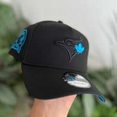 NEW ERA TORONTO BLUE JAYS BLACK BLUE A FRAM EMBROIDERED CASUAL BASEBALL CAP