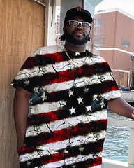 American Flag Men's Plus Size T-Shirt & Shorts Suit
