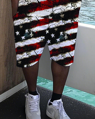American Flag Men's Plus Size T-Shirt & Shorts Suit