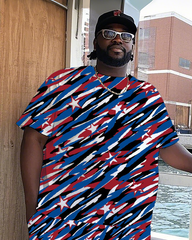 American Flag Men's Plus Size T-Shirt & Shorts Suit