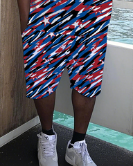 American Flag Men's Plus Size T-Shirt & Shorts Suit