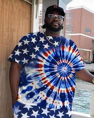 American Flag Men's Plus Size T-Shirt & Shorts Suit
