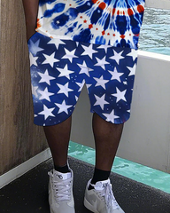 American Flag Men's Plus Size T-Shirt & Shorts Suit