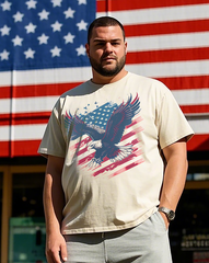 American flag Men's Plus Size Short Sleeve T-Shirt
