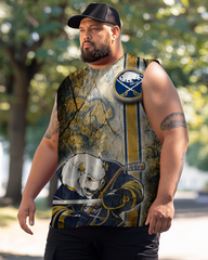 Men's Plus Size Printed Sleeveless T-Shirt