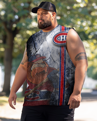 Men's Plus Size Printed Sleeveless T-Shirt
