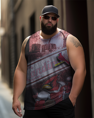 T-shirt sans manches imprimé grande taille pour homme