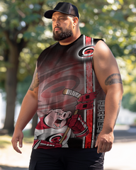 Men's Plus Size Printed Sleeveless T-Shirt