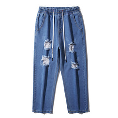 Plus Size Men's Ripped Jeans Ankle Jeans