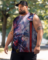 Men's Plus Size Printed Sleeveless T-Shirt