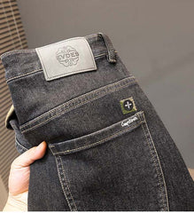 Plus Size Men's Loose Stretched Winter Jeans,Classic Minimalist Jeans