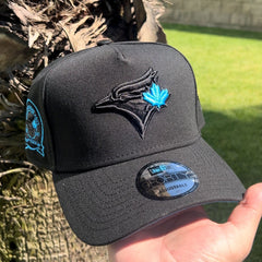 NEW ERA TORONTO BLUE JAYS BLACK BLUE A FRAM EMBROIDERED CASUAL BASEBALL CAP