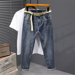 Plus Size Men's Simple Embossed Casual Thin Jeans