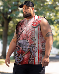 Men's Plus Size Printed Sleeveless T-Shirt