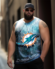 Men's Plus Size Printed Sleeveless T-Shirt