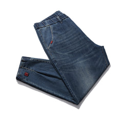 Plus Size Men's Elasticated Waistband Jeans, Stretch Harlem Jeans,Spring Denim Pants