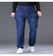 Plus Size Men's Casual Simple Stretch Denim Jeans