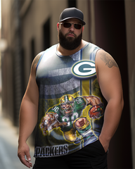 T-shirt sans manches imprimé grande taille pour homme