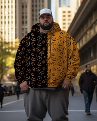 Sweats à capuche grande taille pour hommes avec sourire de citrouille d'Halloween