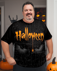 Men's Scary Halloween Eyes Plus Size T-Shirt