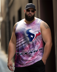 Men's Plus Size Printed Sleeveless T-Shirt