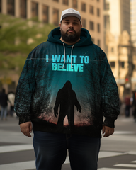 Men's I Want To Believe Plus Size Hoodie