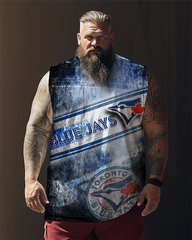Men's Plus Size Printed Sleeveless T-Shirt