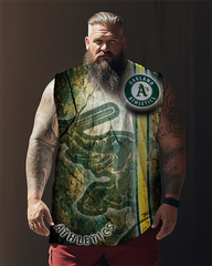 Men's Plus Size Printed Sleeveless T-Shirt