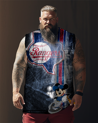 Men's Plus Size Printed Sleeveless T-Shirt