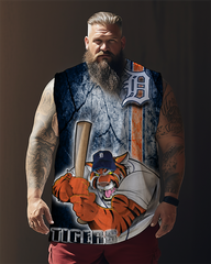 Men's Plus Size Printed Sleeveless T-Shirt