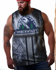 Men's Plus Size Printed Sleeveless T-Shirt