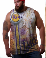 Men's Plus Size Printed Sleeveless T-Shirt