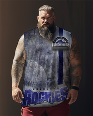 Men's Plus Size Printed Sleeveless T-Shirt