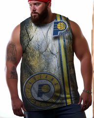 Men's Plus Size Printed Sleeveless T-Shirt