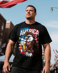 Independence Day Skull Men's Plus Size Short Sleeve T-Shirt