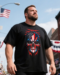 Independence Day Skull Men's Plus Size Short Sleeve T-Shirt