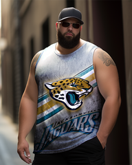 Men's Plus Size Printed Sleeveless T-Shirt